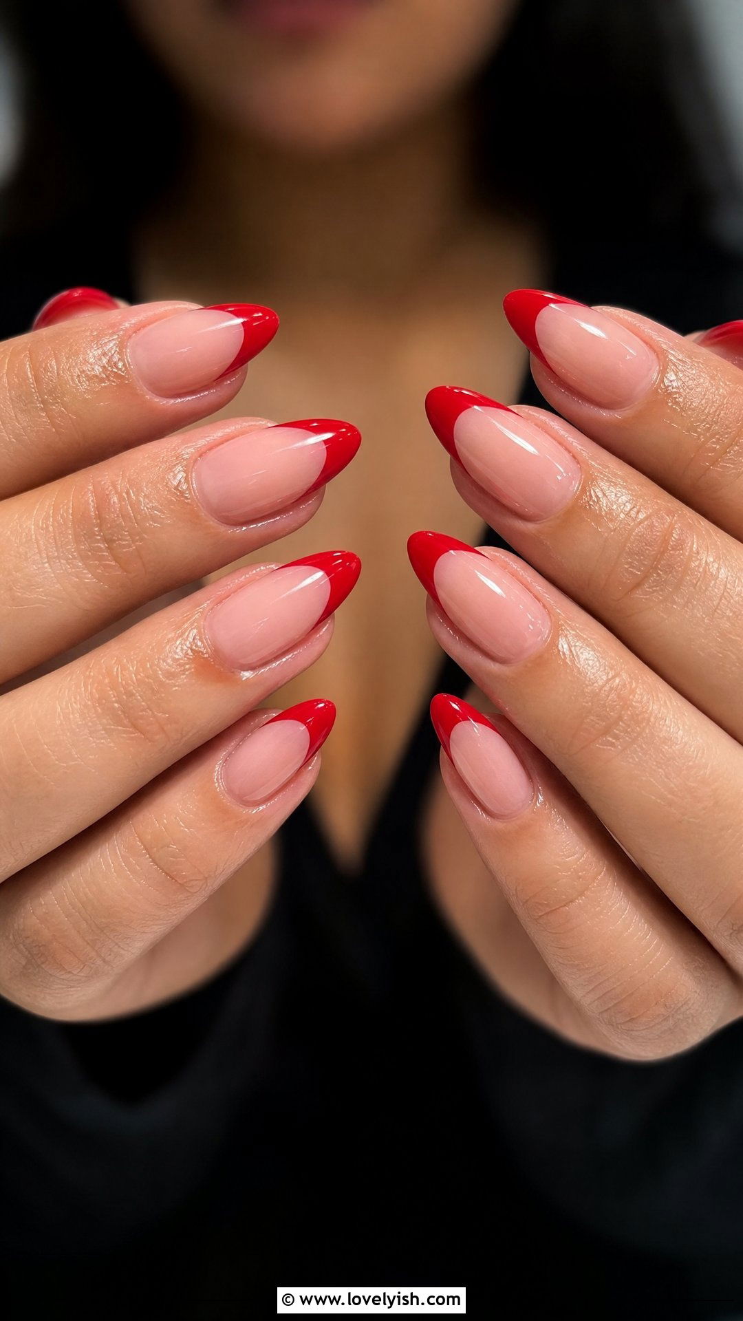 Lipstick Red French Tip Baddie Nails - 50 baddie nails - 50 baddie nails
