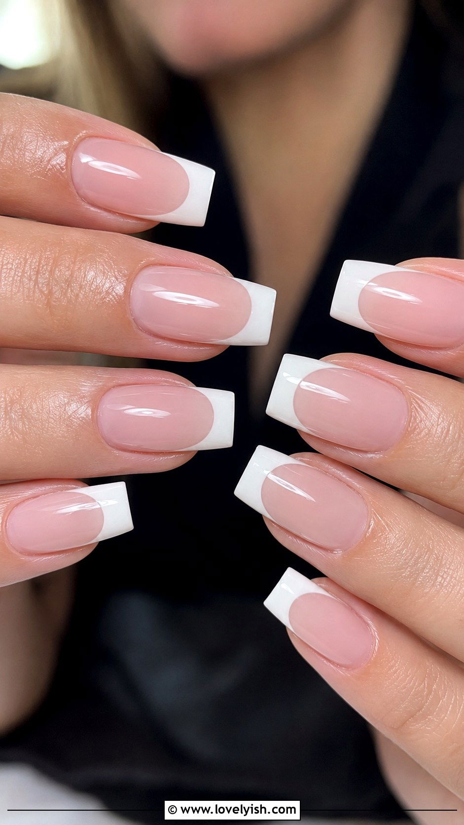 Long Square White French Tip Nails - 50 long nail designs - 50 long nail designs