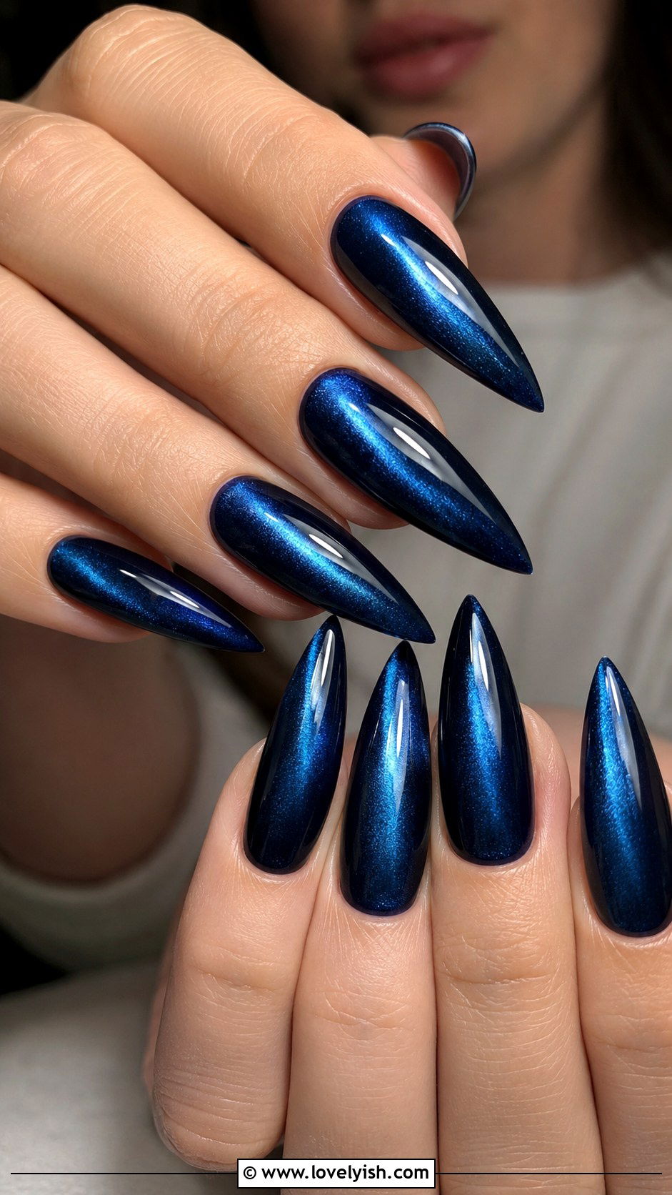 Long Stiletto Cat Eye Nails - 50 long nail designs - 50 long nail designs