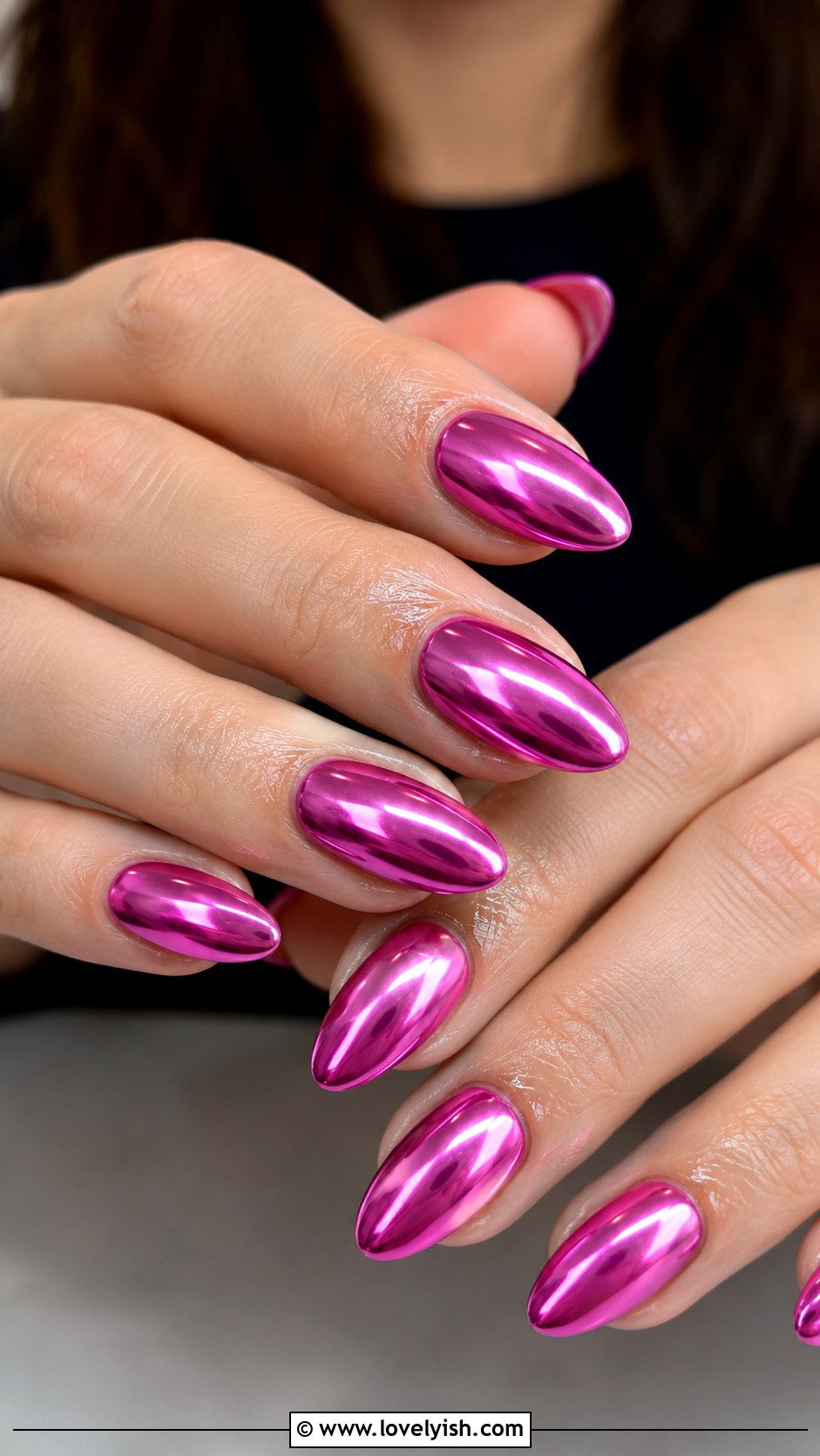 Magenta Chrome Birthday Nails - 50 birthday nails - 50 birthday nails