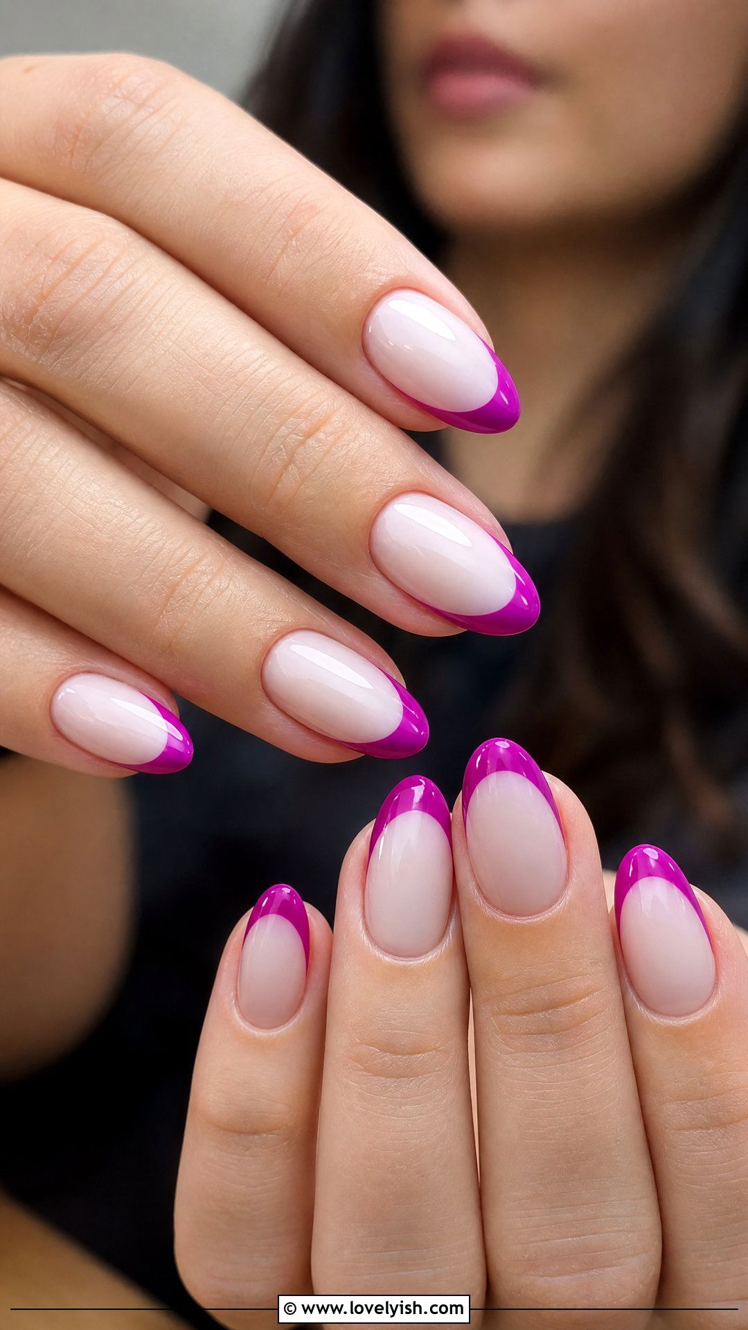Magenta French Tip Nails - 50 colored french tip nails - 50 colored french tip nails
