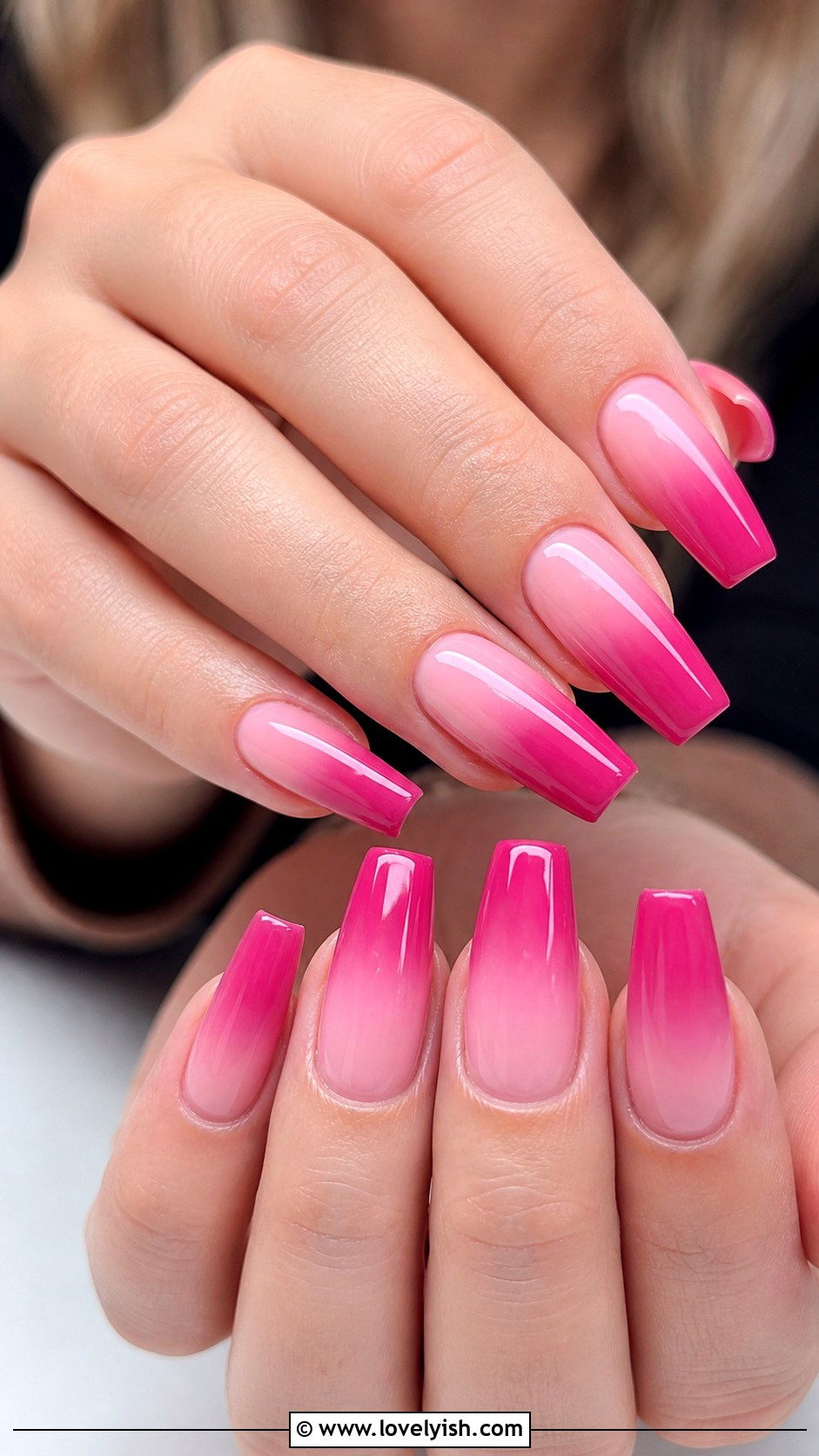 Magenta Ombre Nails - 46 nail inspo - 46 nail inspo