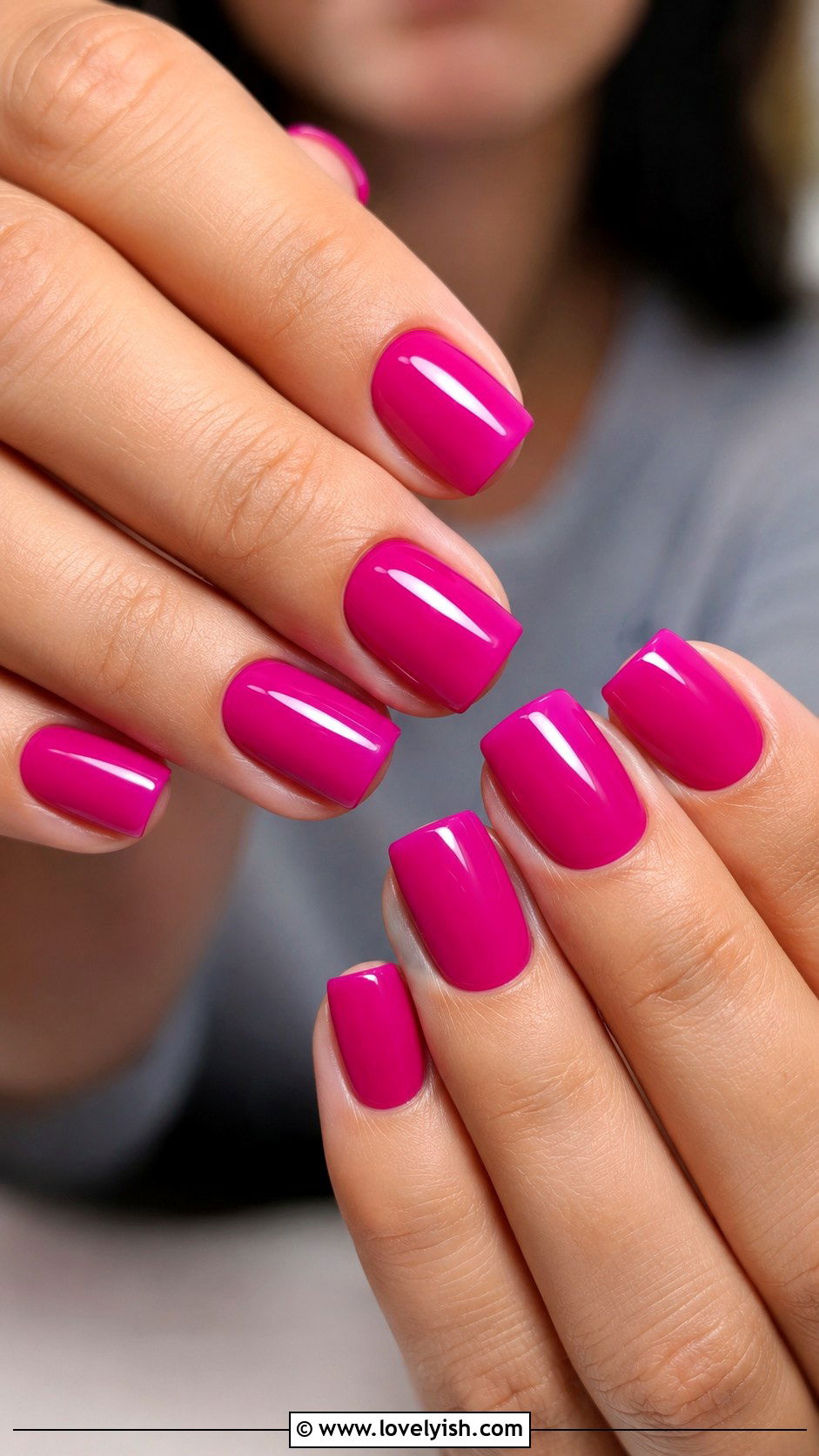 Magenta Pink Square Nails - 43 summer nail designs - 43 summer nail designs