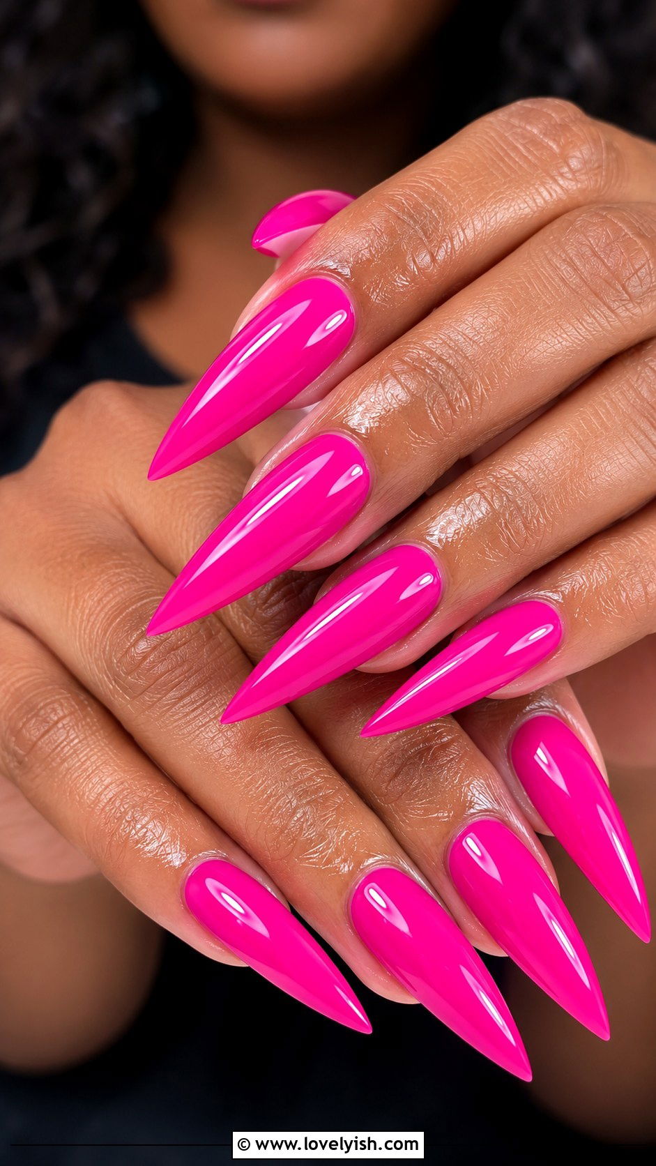 Magenta Pink Stiletto Baddie Nails - 50 baddie nails - 50 baddie nails