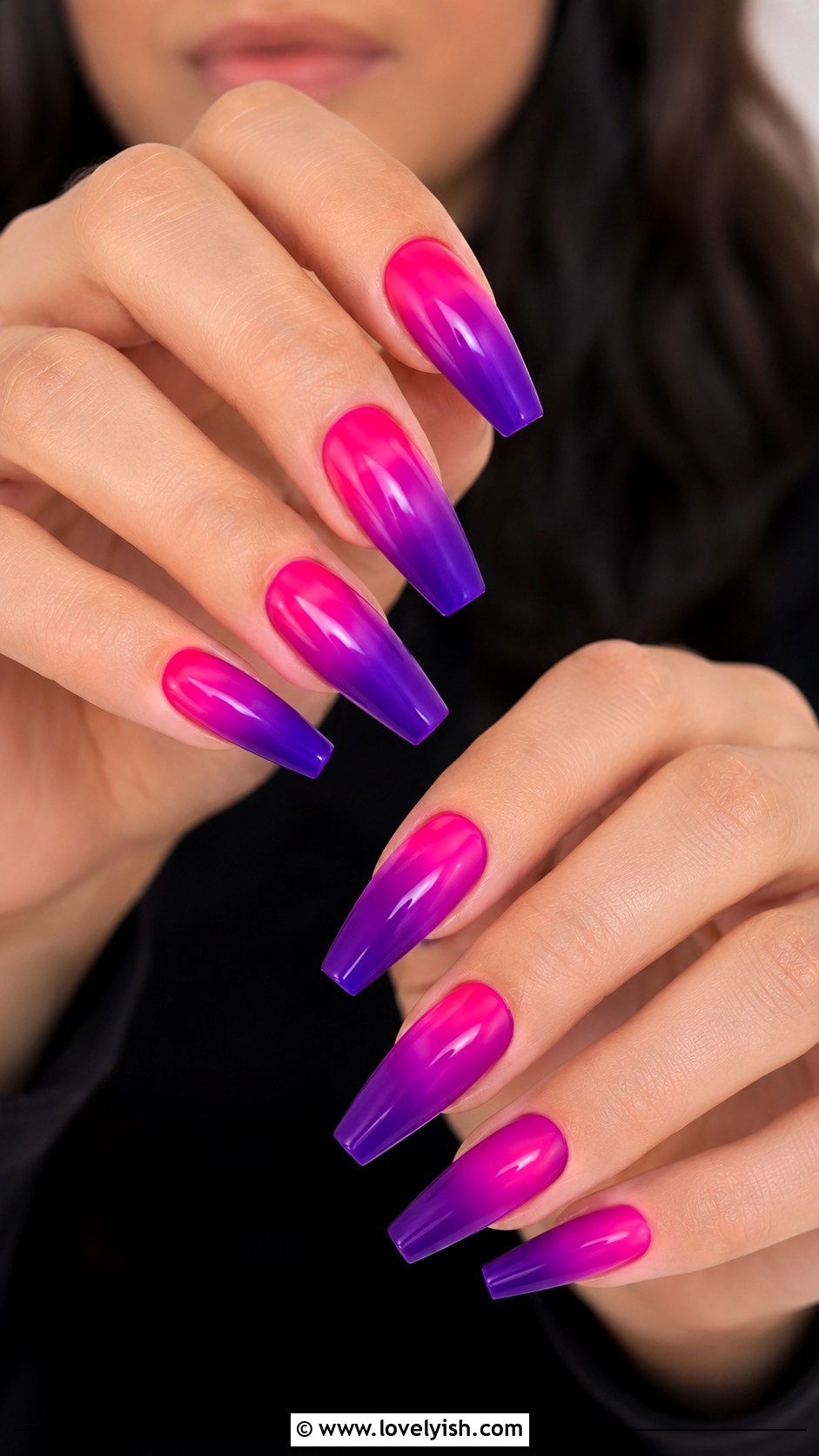 Magenta Purple Ombre Nails - 42 purple nail designs - 42 purple nail designs