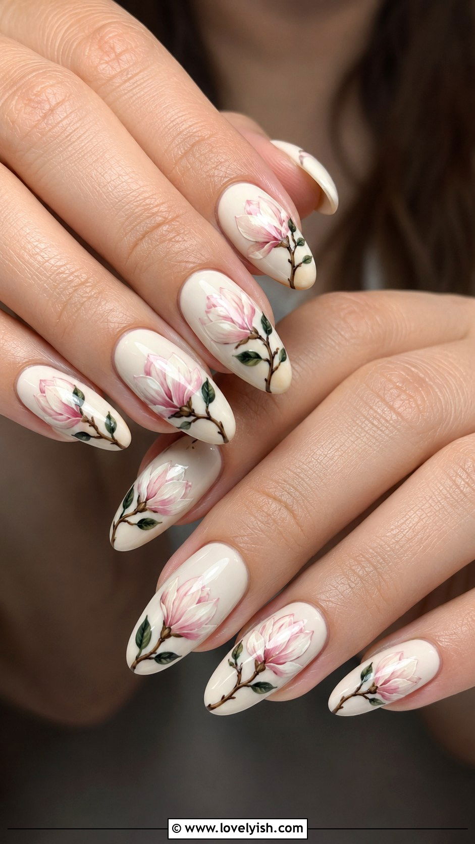 Magnolia Flower Nails - 31 flower nail design ideas - 31 flower nail design ideas