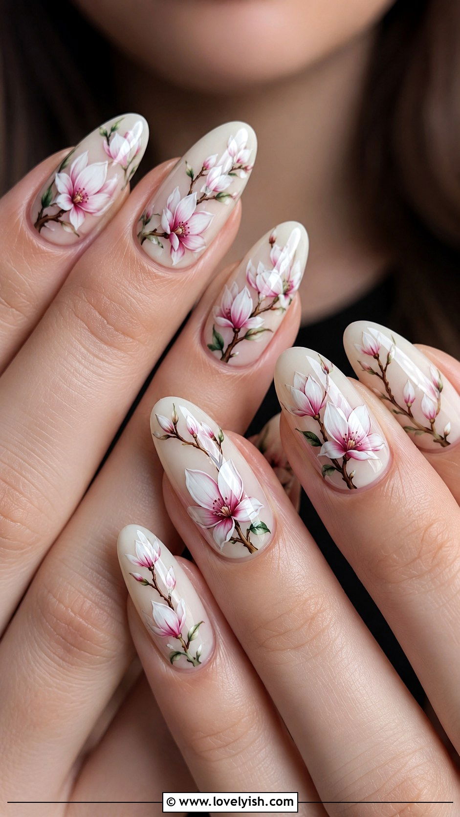 Magnolia Nails - 38 flower nail art ideas - 38 flower nail art ideas