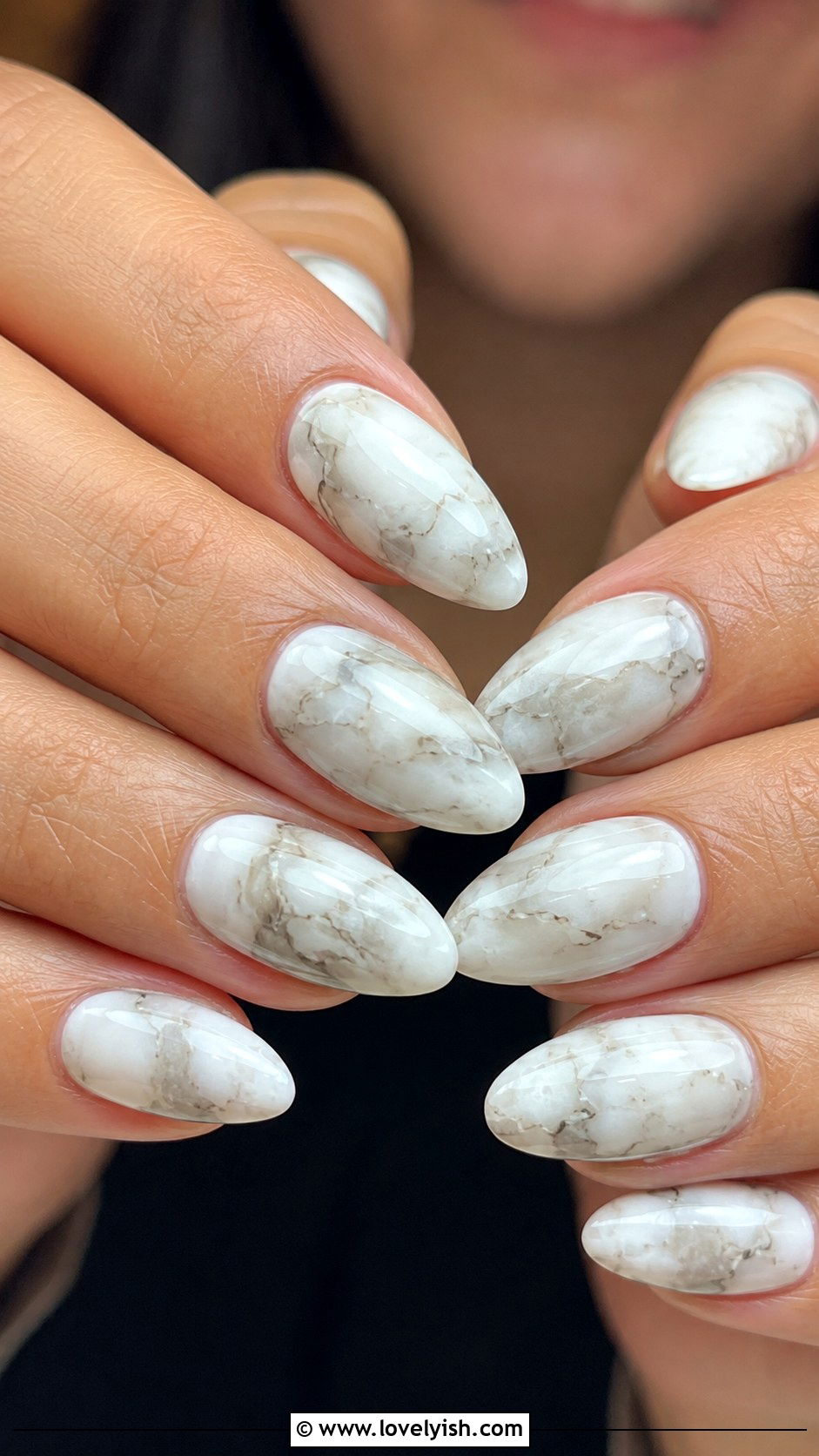 Marble Almond Nails - 50 almond nails - 50 almond nails
