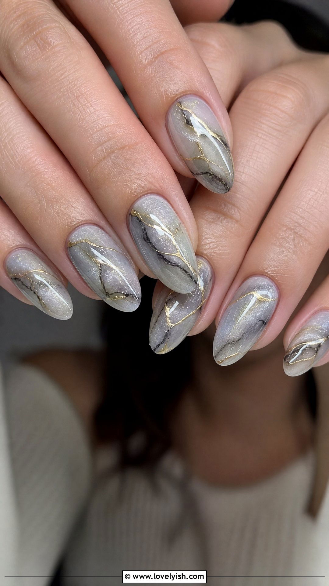 Marble Cat Eye Nails - 50 cateye nail designs - 50 cateye nail designs