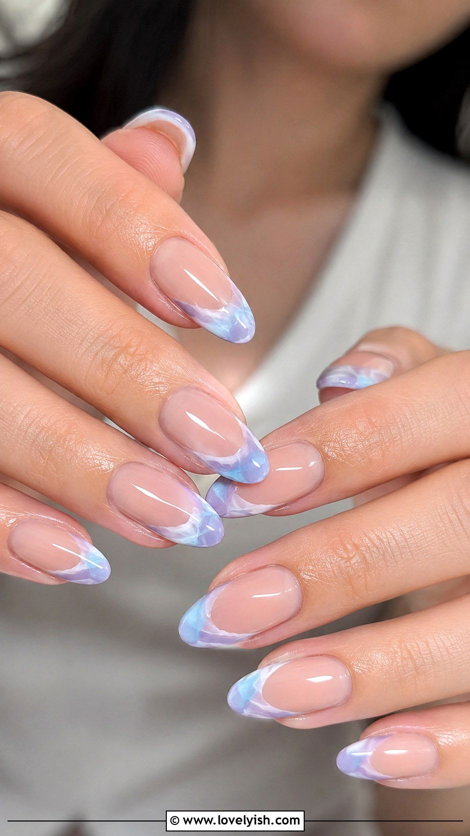 Marble French Tip Nails - 38 marble nail designs - 38 marble nail designs