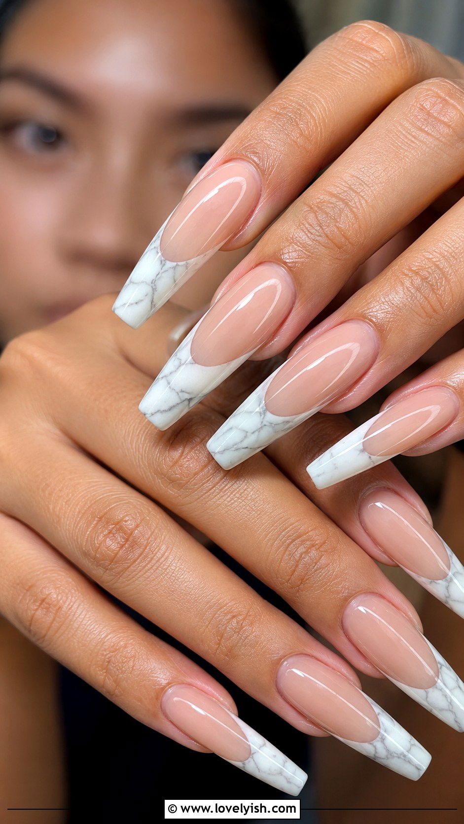 Marble French Tip Nails - 25 french nails design ideas - 25 french nails design ideas