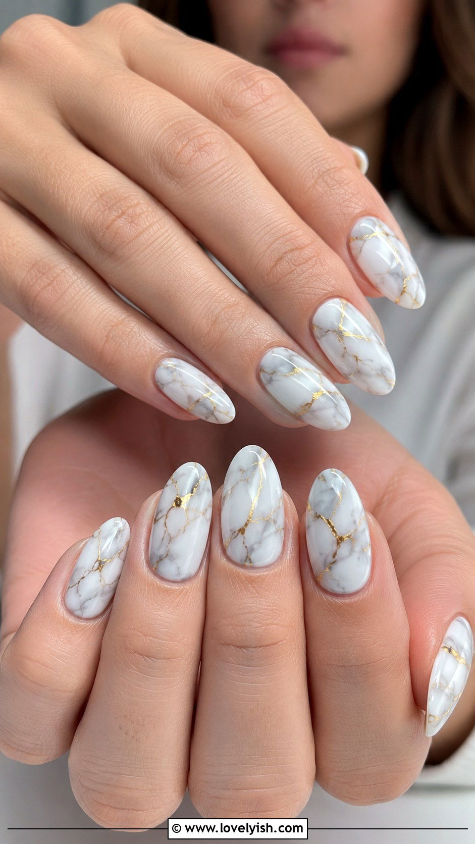 Marble Oval Nails - 50 oval nails - 50 oval nails