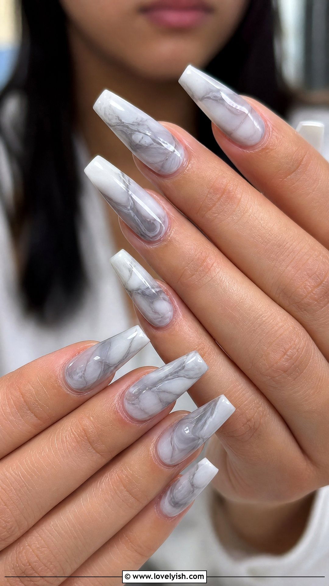 Marble Swirl Acrylic Nails - 25 acrylic nails designs - 25 acrylic nails designs