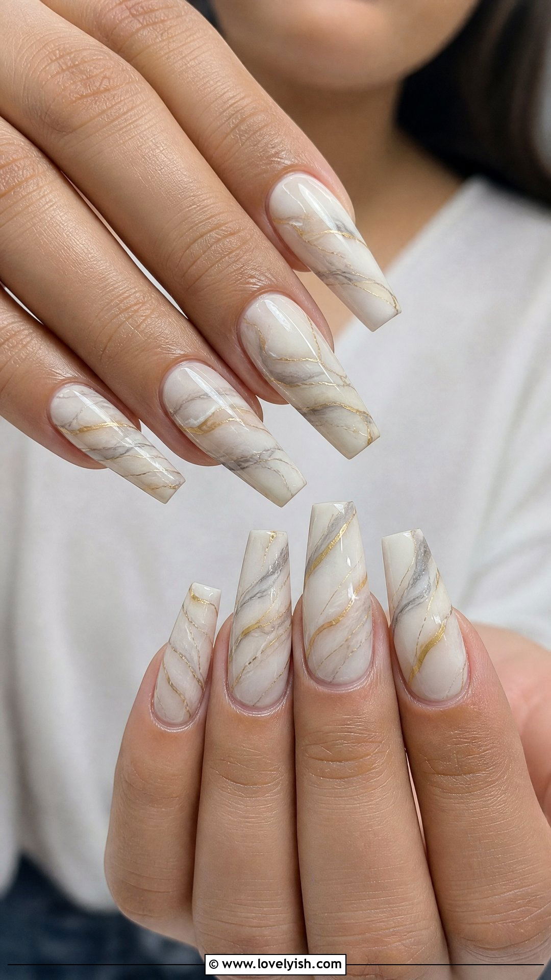 Marble Swirl Gel X Nails - 50 gel x nails - 50 gel x nails