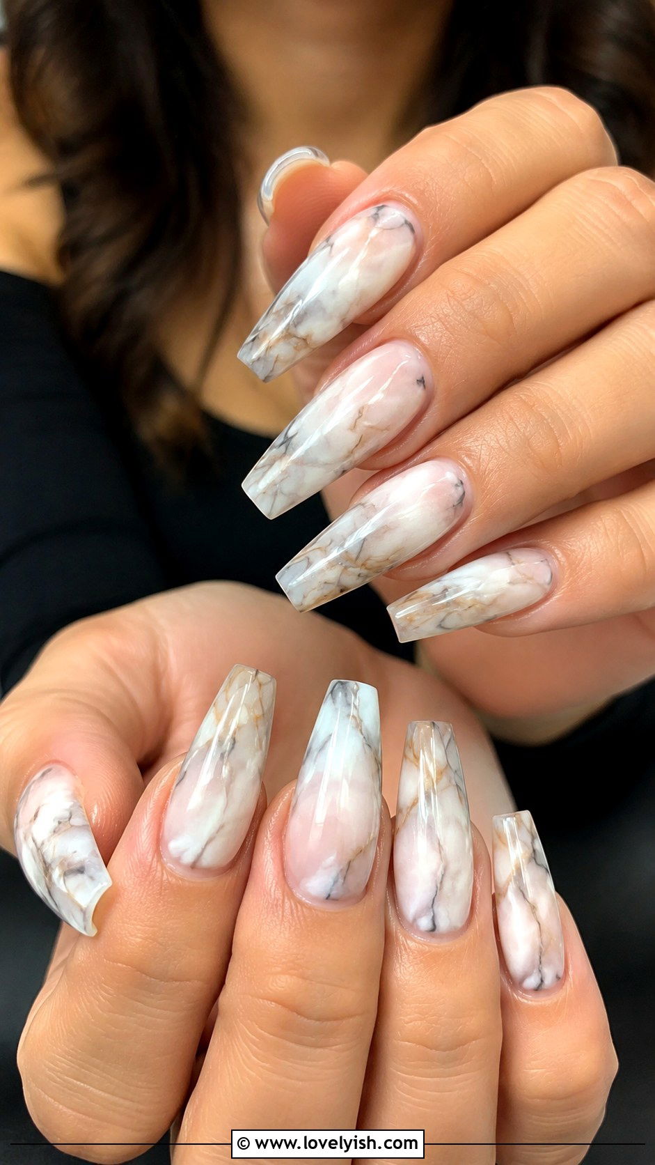 Marble Swirl Gel X Nails - 25 gel x nail designs - 25 gel x nail designs