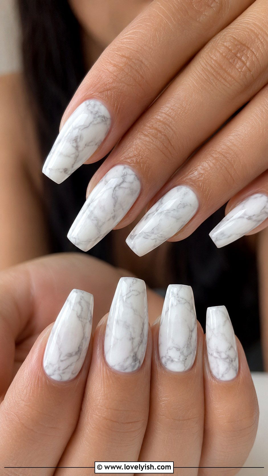 Marble White Press On Nails - 50 press on nails - 50 press on nails