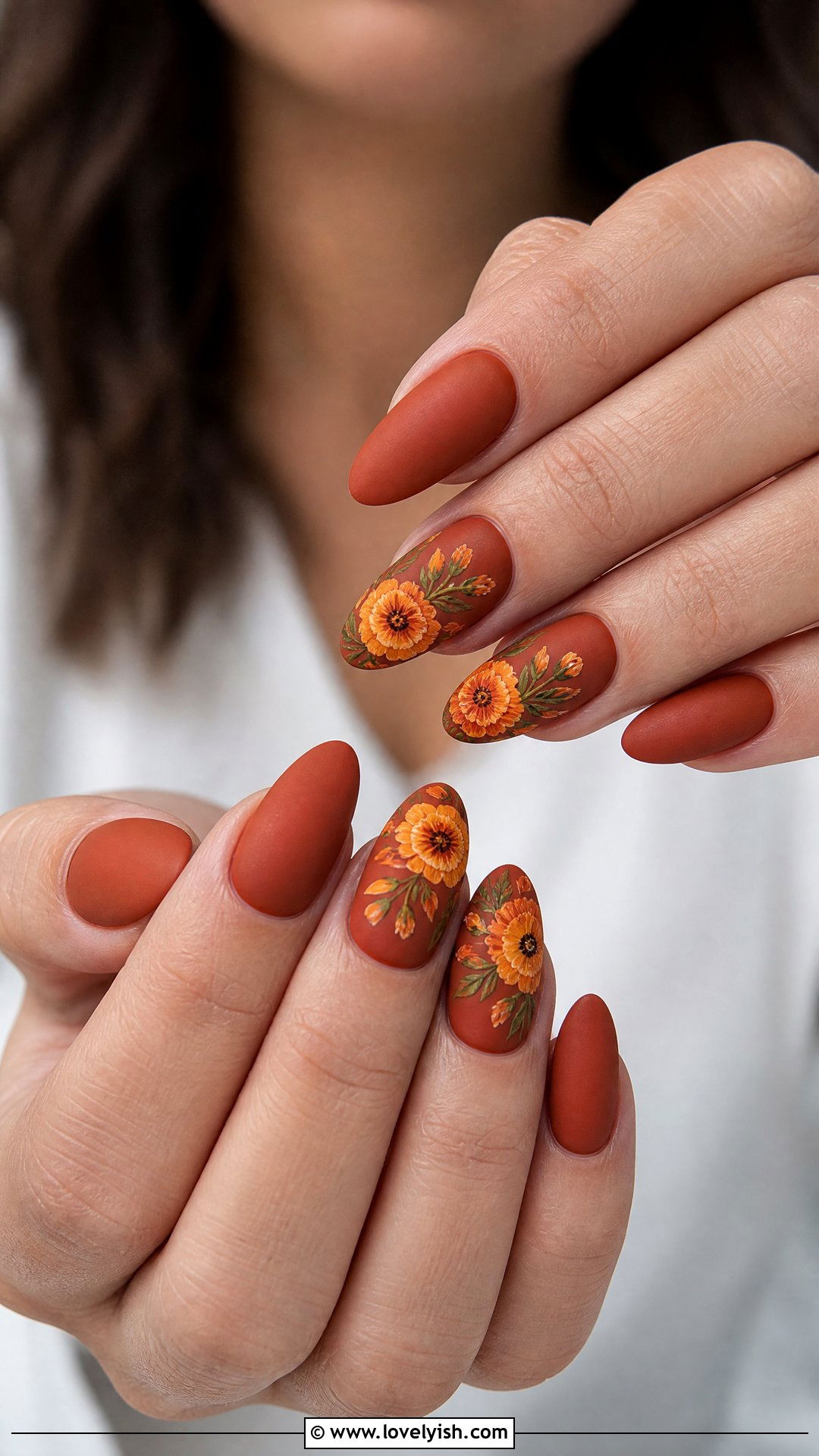 Marigold Orange Nails - 50 flower nails - 50 flower nails