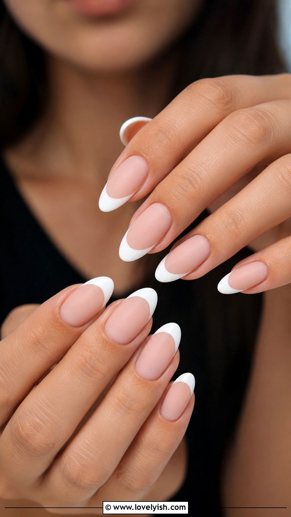 Matte Almond French Manicure - 50 matte nails - 50 matte nails