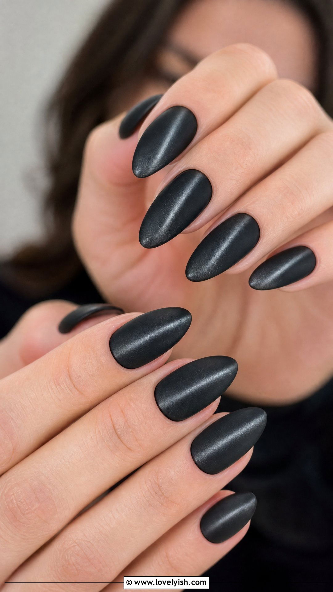 Matte Black Cat Eye Magnetic Nails - 50 matte black nails - 50 matte black nails