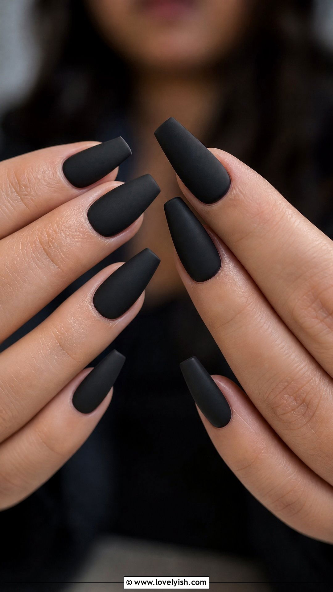 Matte Black Coffin Nails - 50 edgy nails - 50 edgy nails