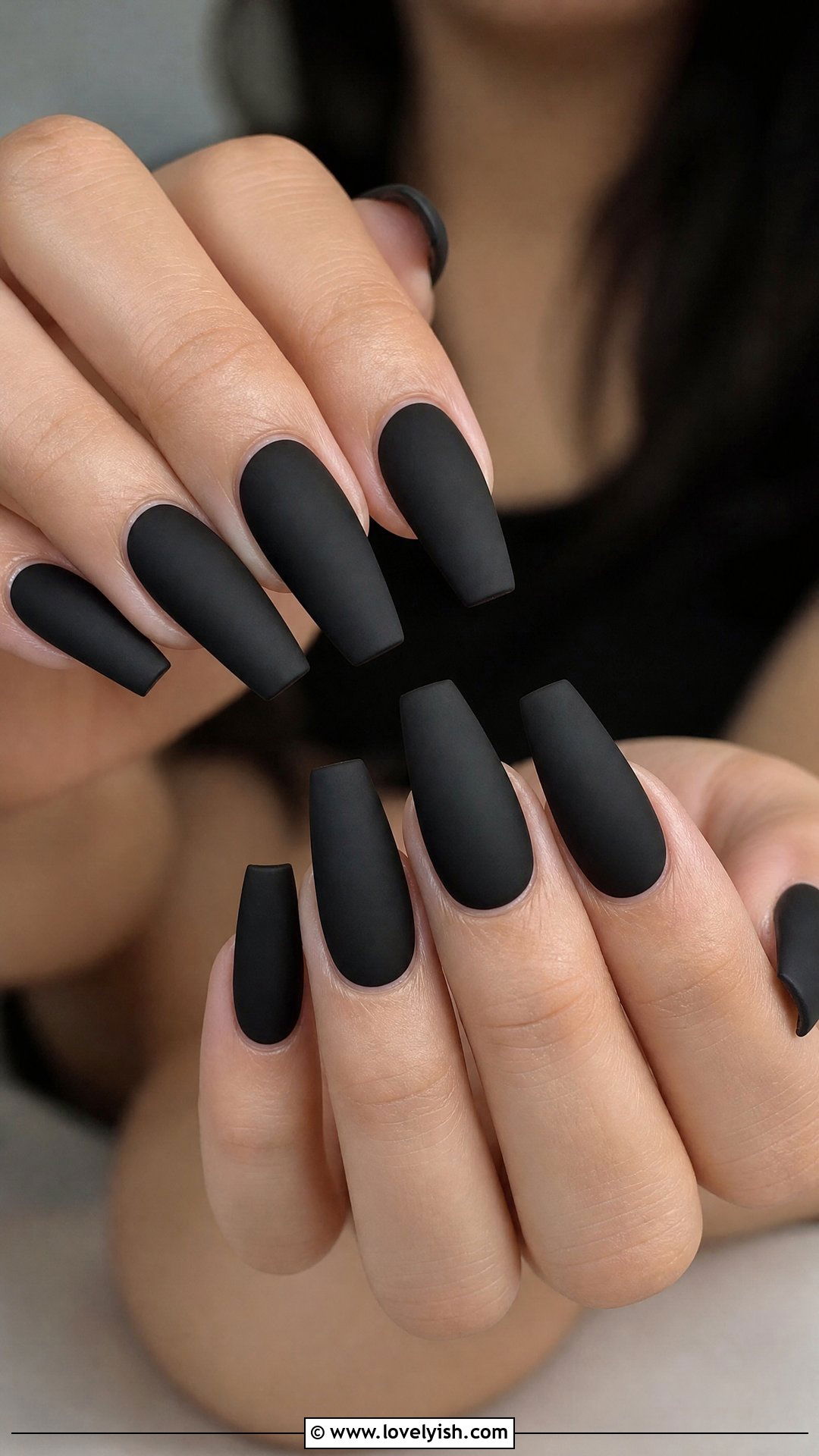Matte Black Coffin Nails - 50 goth nails - 50 goth nails