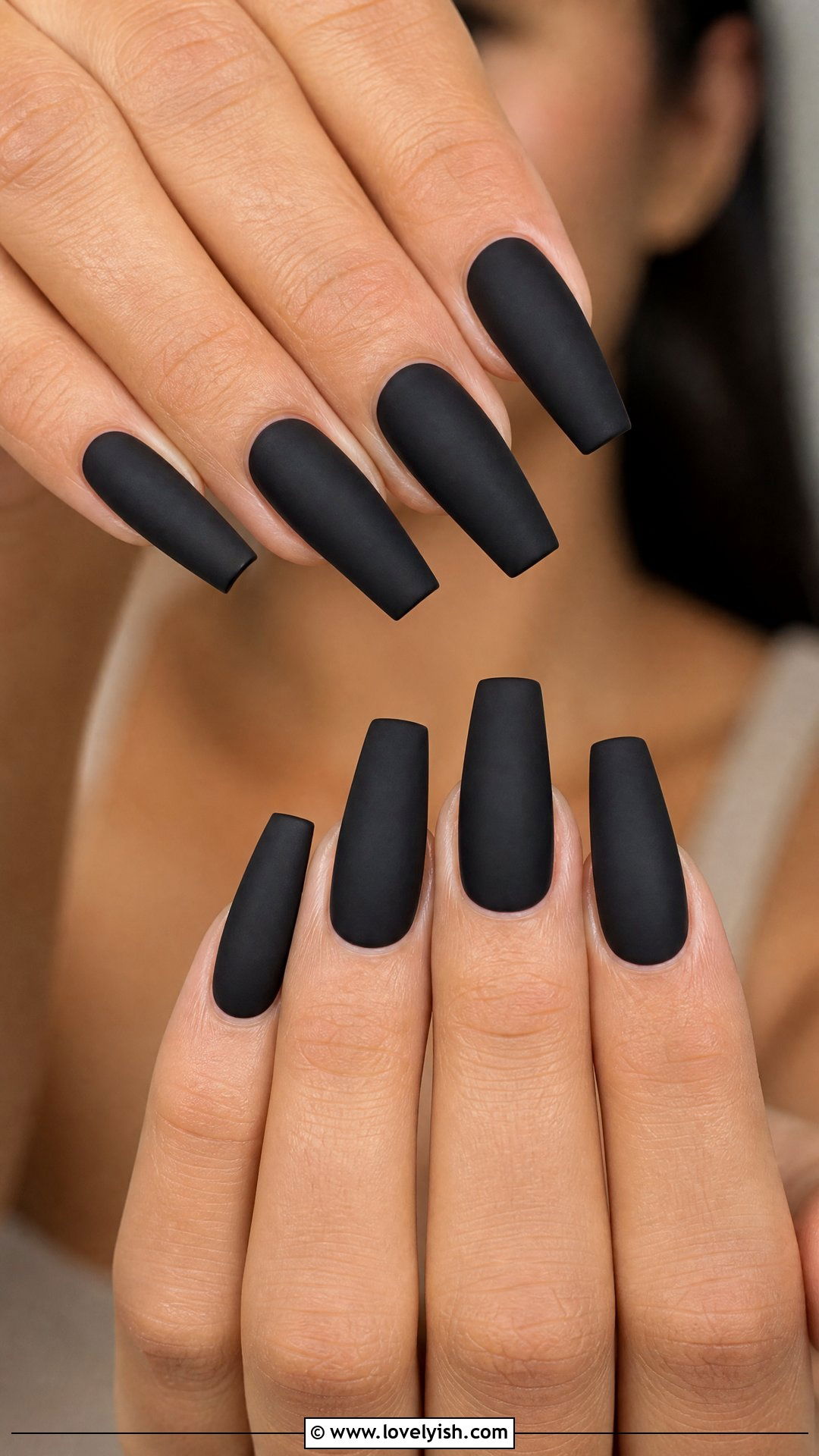 Matte Black Coffin Nails - 25 black nails design ideas - 25 black nails design ideas