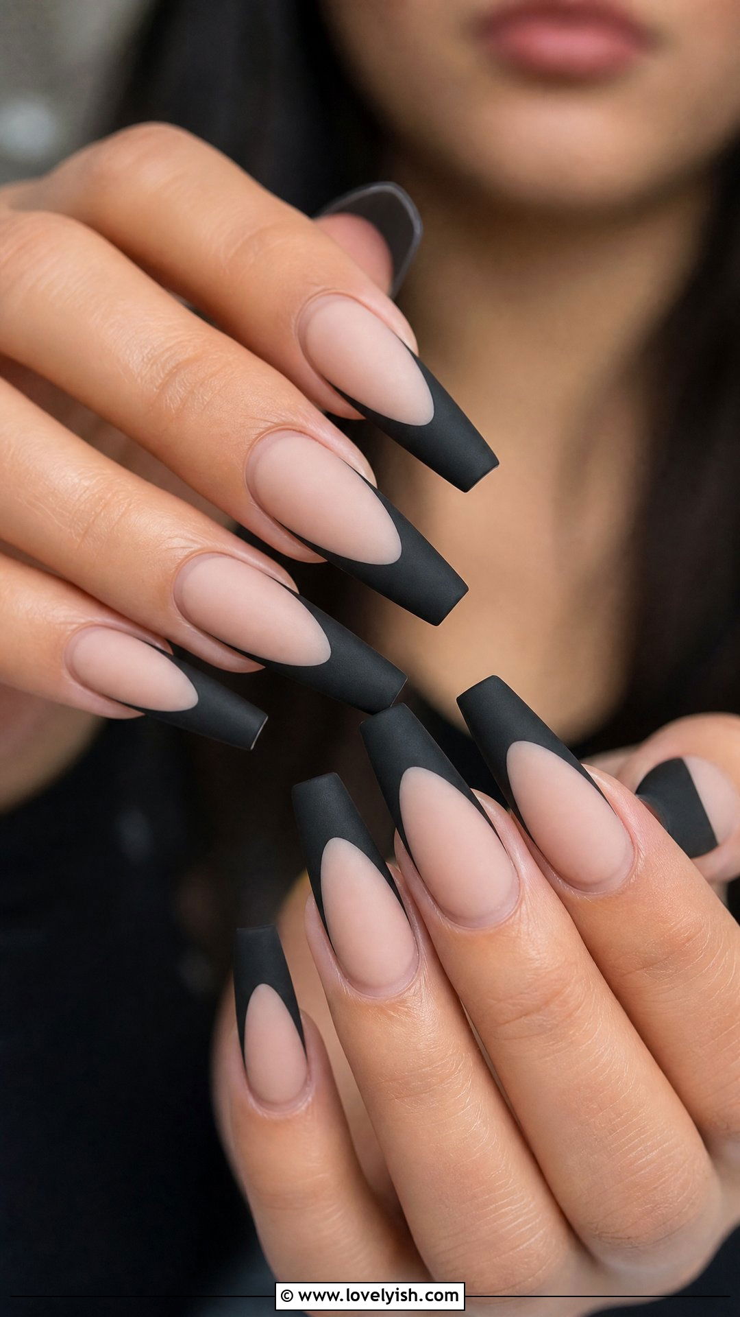 Matte Black Edge Nails - 36 nails design 2026 - 36 nails design 2026