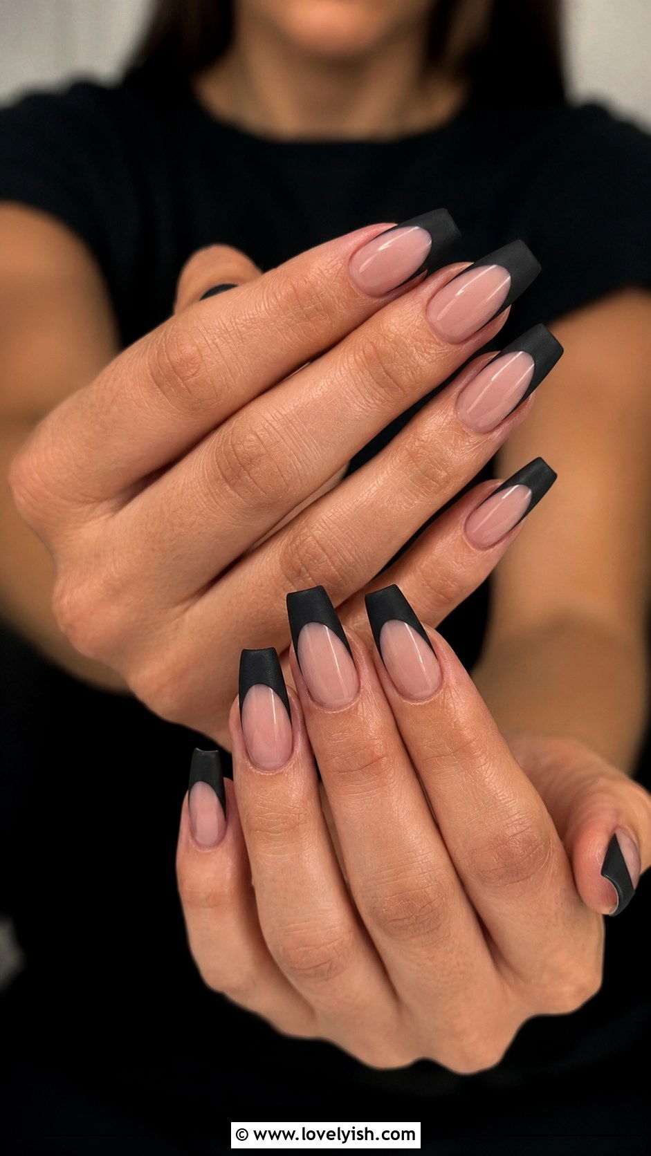 Matte Black French Tip Nails - 25 french tip nail design ideas - 25 french tip nail design ideas