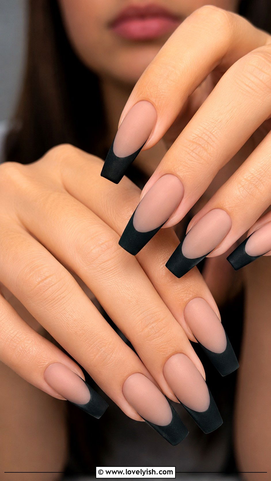 Matte Black French Tip Nails - 25 french nails design ideas - 25 french nails design ideas