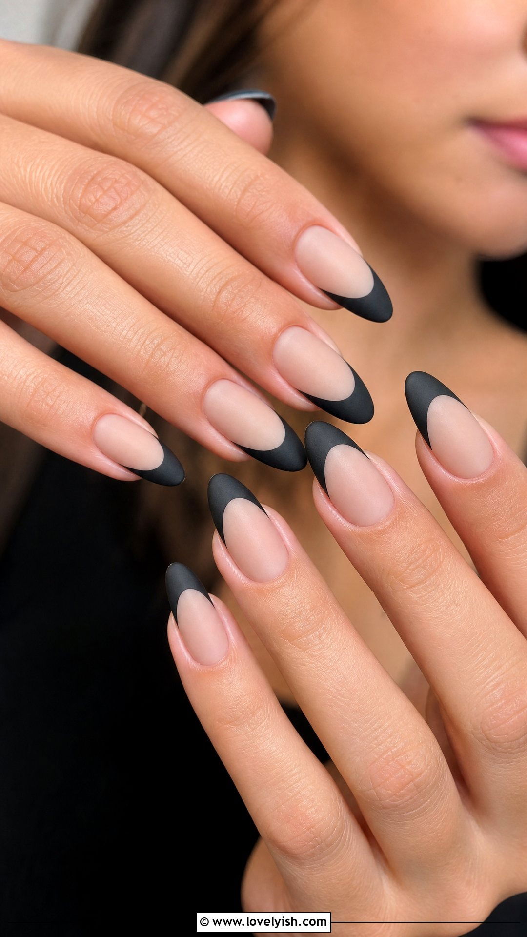 Matte Black French Tip Nails - 50 matte black nails - 50 matte black nails