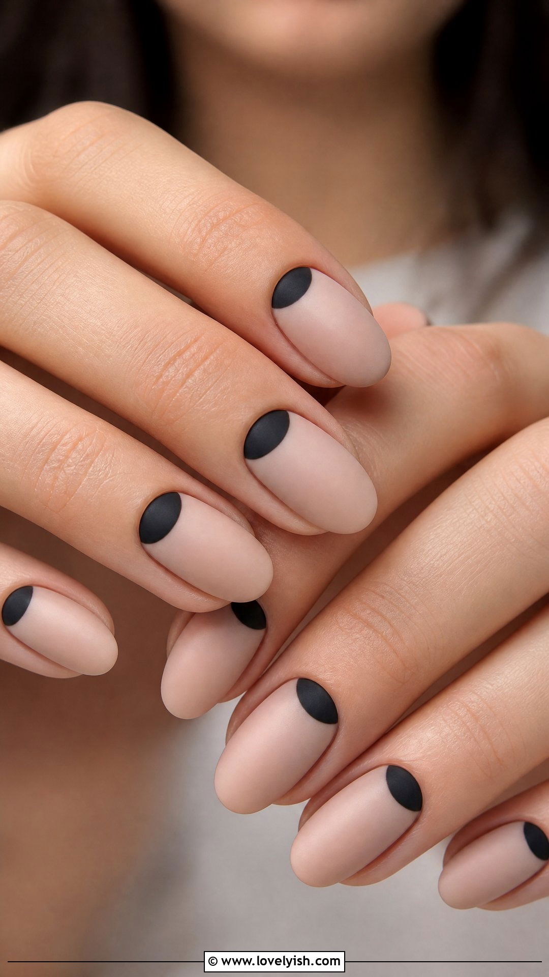 Matte Black Reverse French Nails - 50 matte black nails - 50 matte black nails