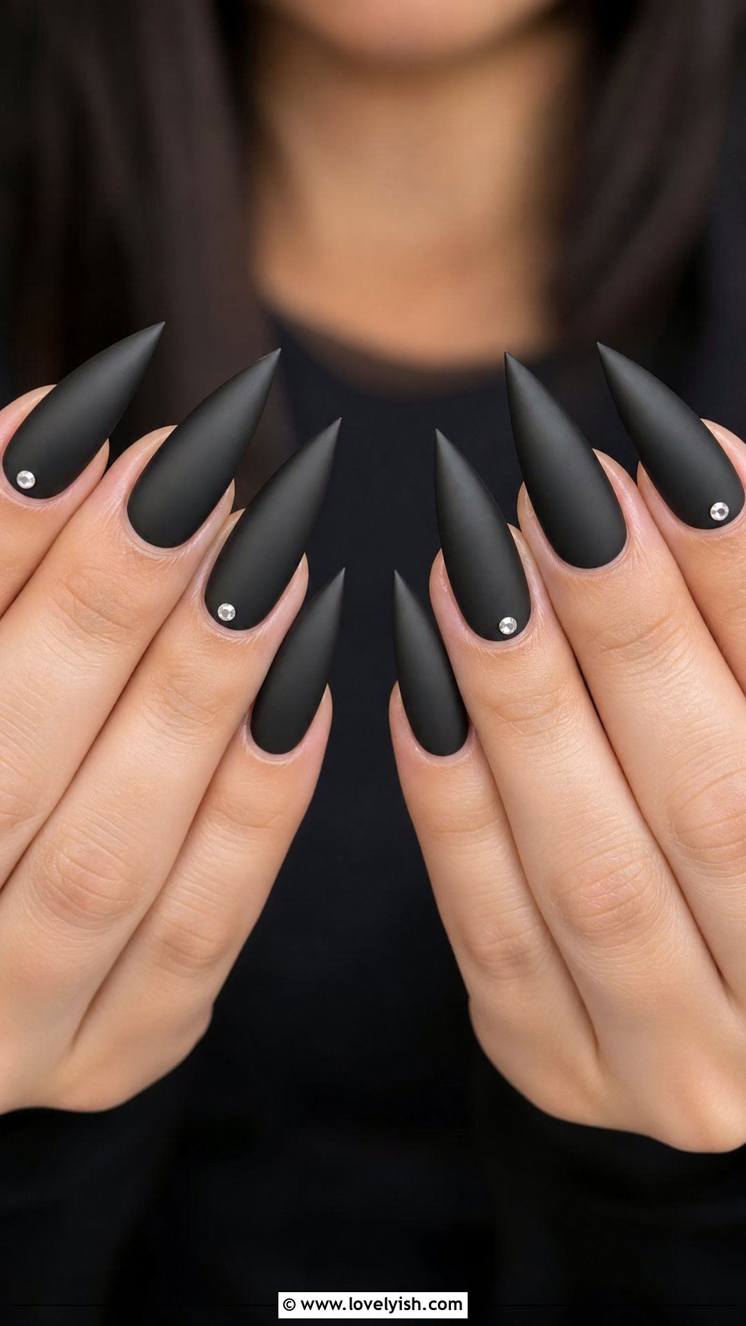 Matte Black Stiletto Nails - 50 matte black nails - 50 matte black nails
