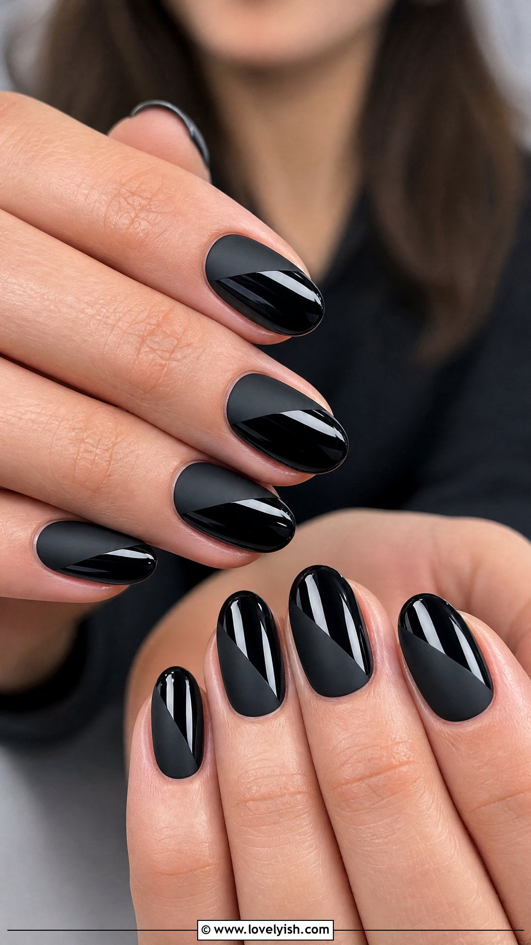 Matte Black to Glossy Black Ombre - 50 matte black nails - 50 matte black nails