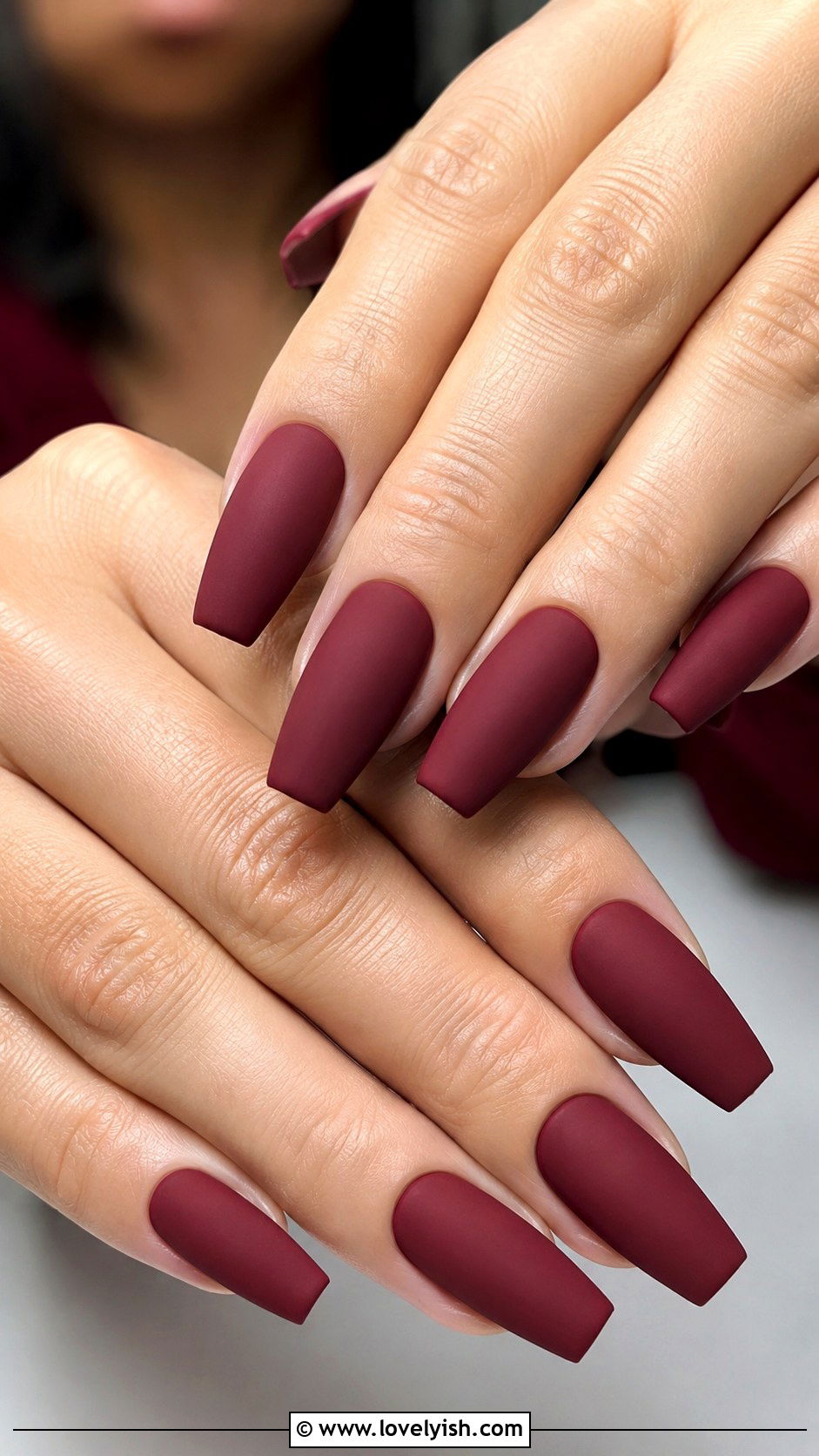 Matte Burgundy Nails - 50 matte nails - 50 matte nails