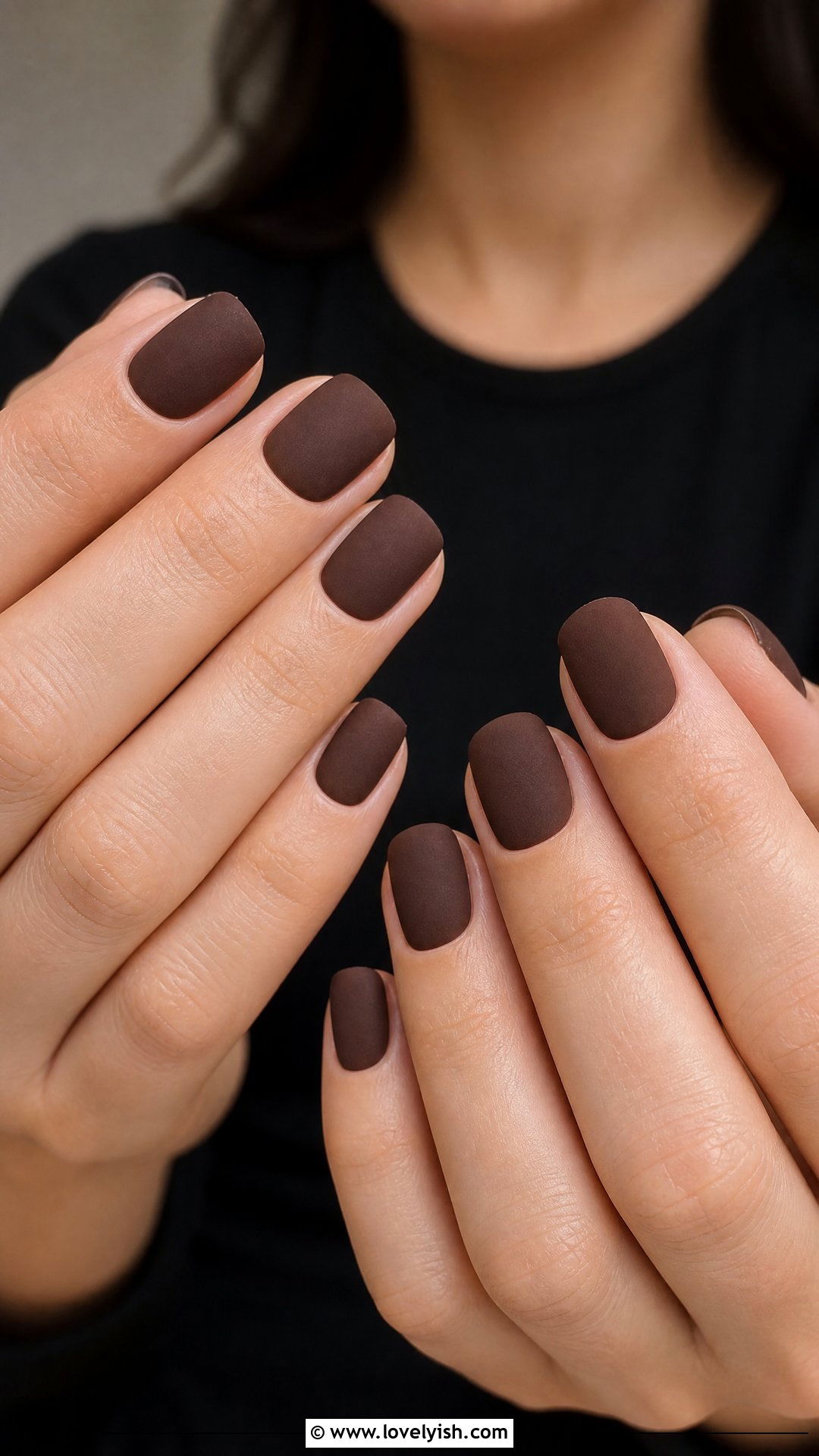 Matte Chocolate Brown Nails - 25 brown nail designs - 25 brown nail designs