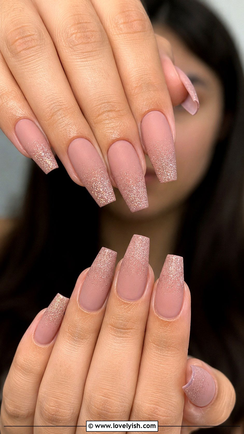 Matte Glitter Ombre Nails - 25 matte nail designs - 25 matte nail designs
