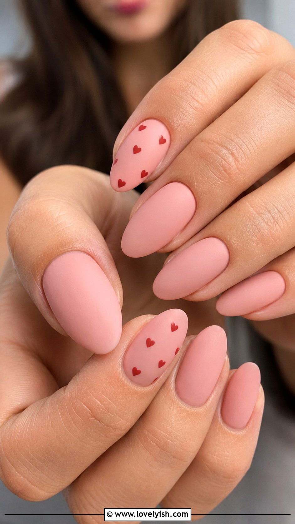 Matte Heart Accent Nails - 50 matte nails - 50 matte nails