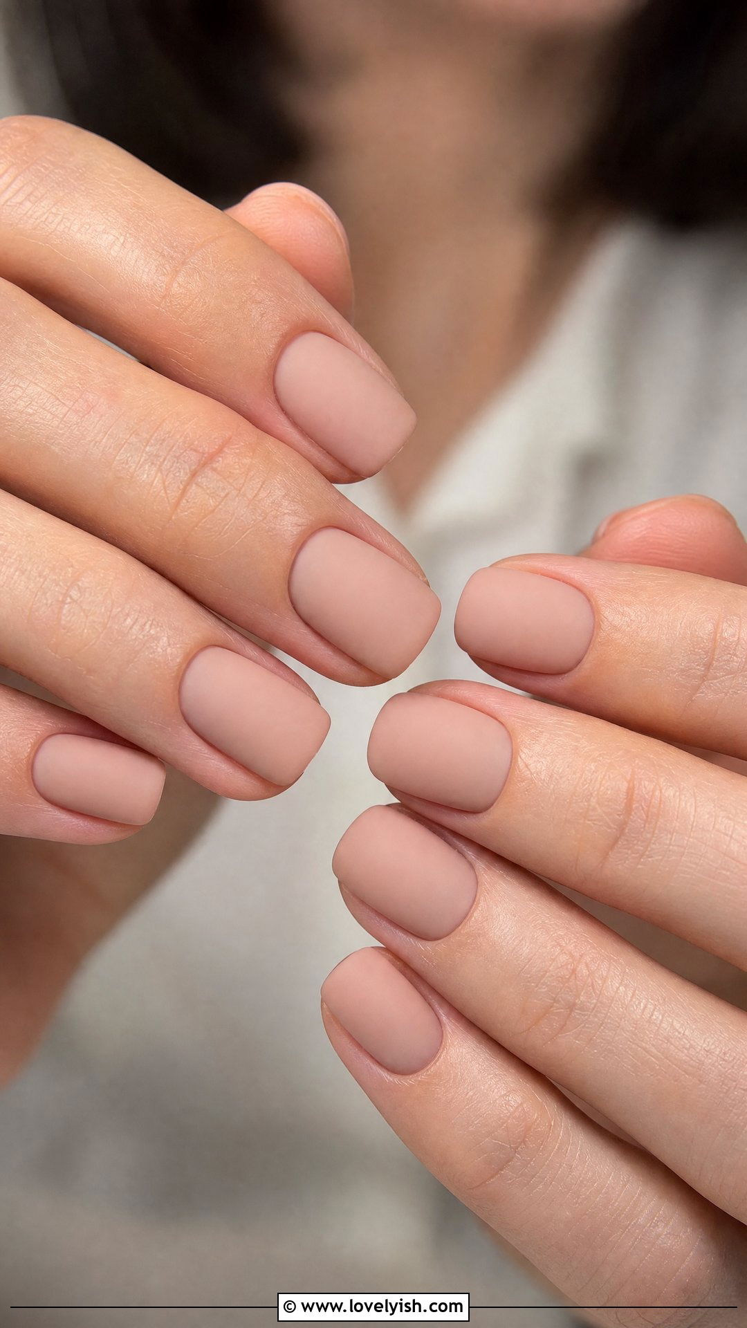 Matte Nude Short Nails - 50 classy short nail designs - 50 classy short nail designs