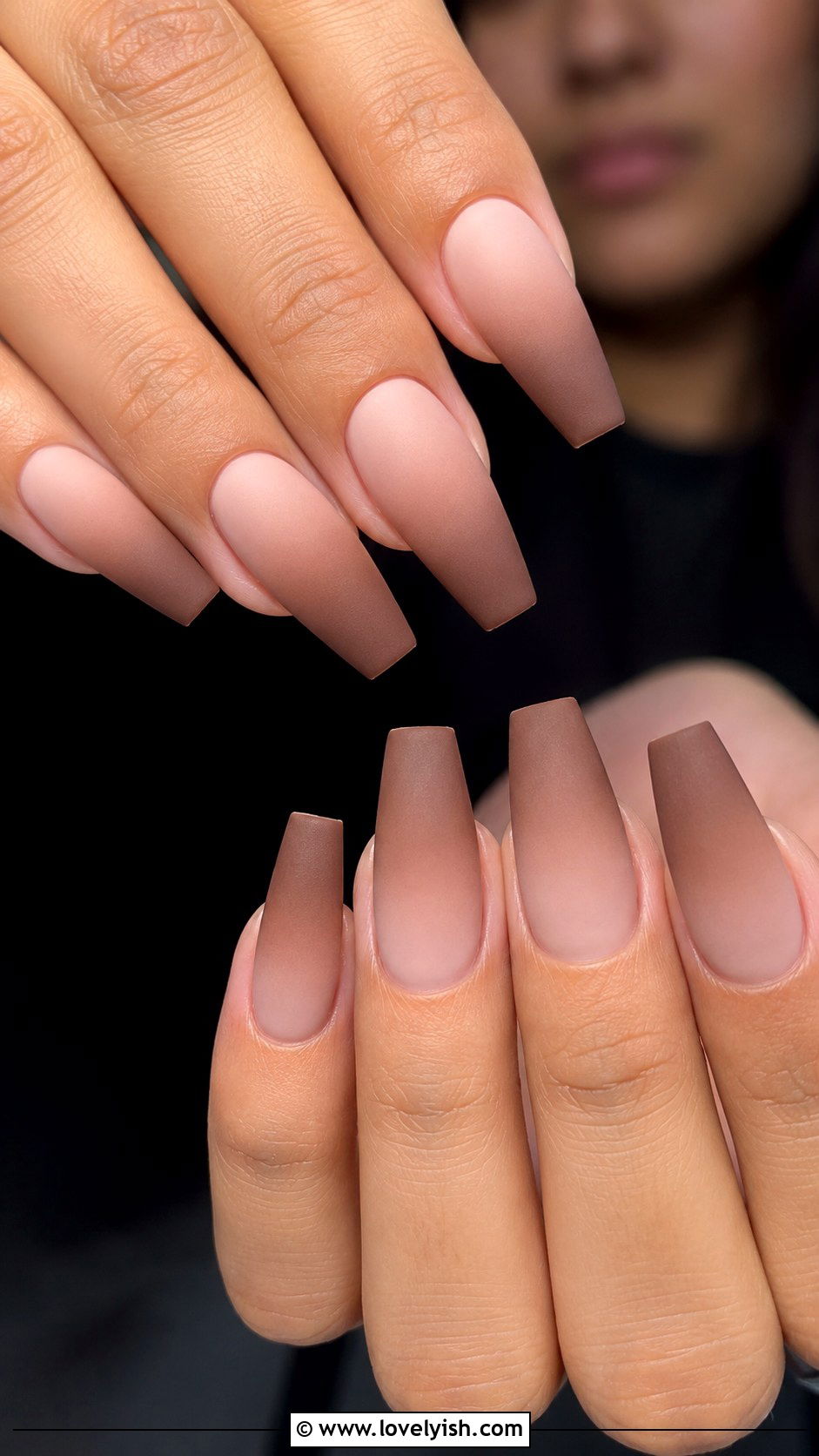 Matte Ombre Nude to Brown Nails - 25 matte nail designs - 25 matte nail designs