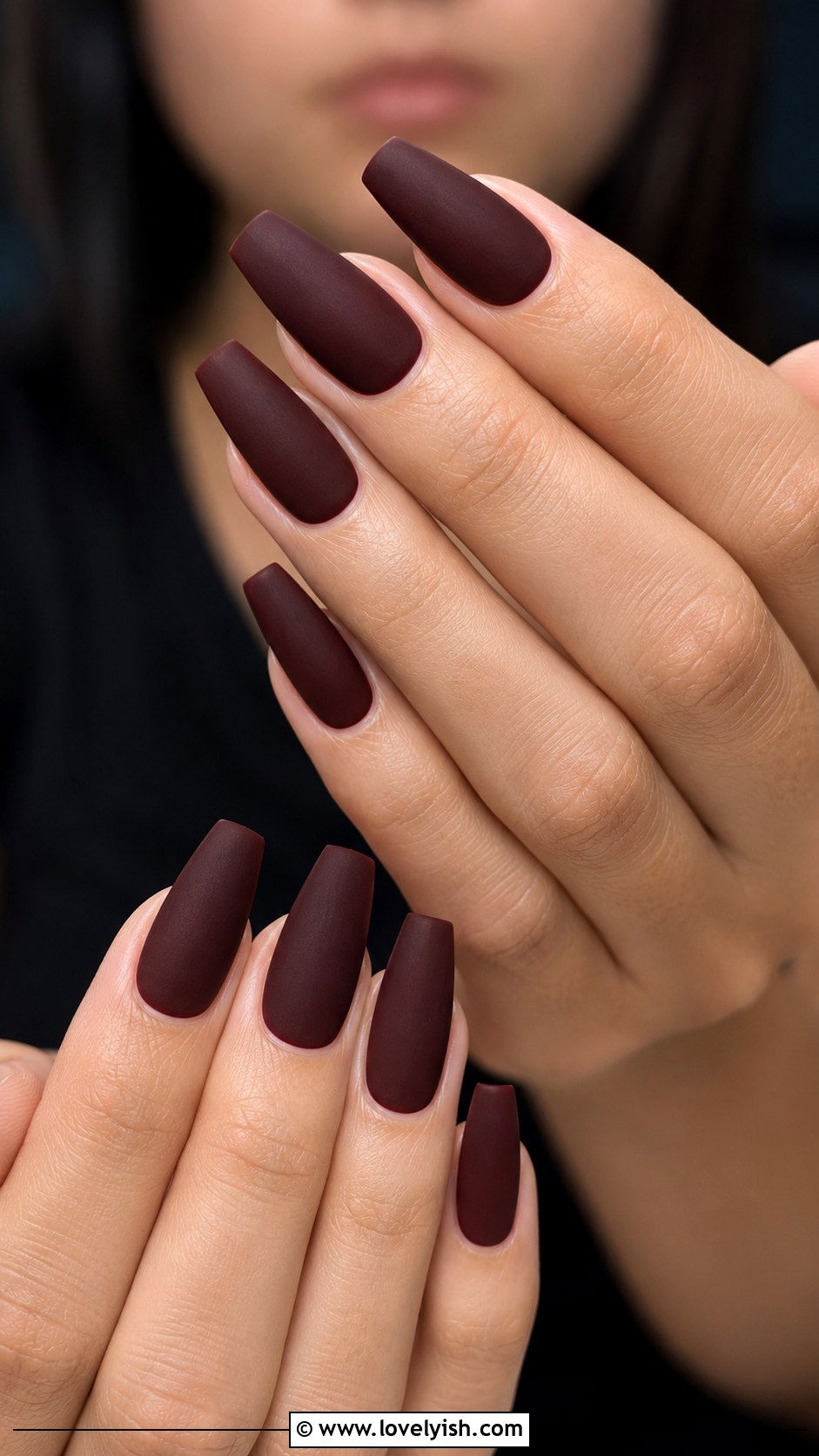 Matte Oxblood Nails - 50 wine nails - 50 wine nails