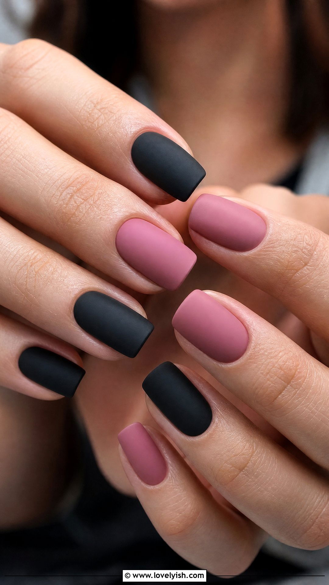 Matte Pink and Black Nails - 50 pink and black nails - 50 pink and black nails
