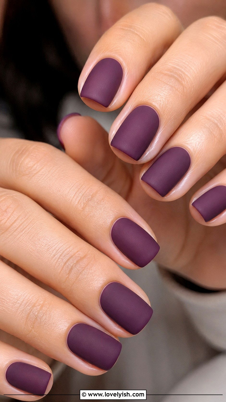 Matte Plum Nails - 33 purple nail design ideas - 33 purple nail design ideas