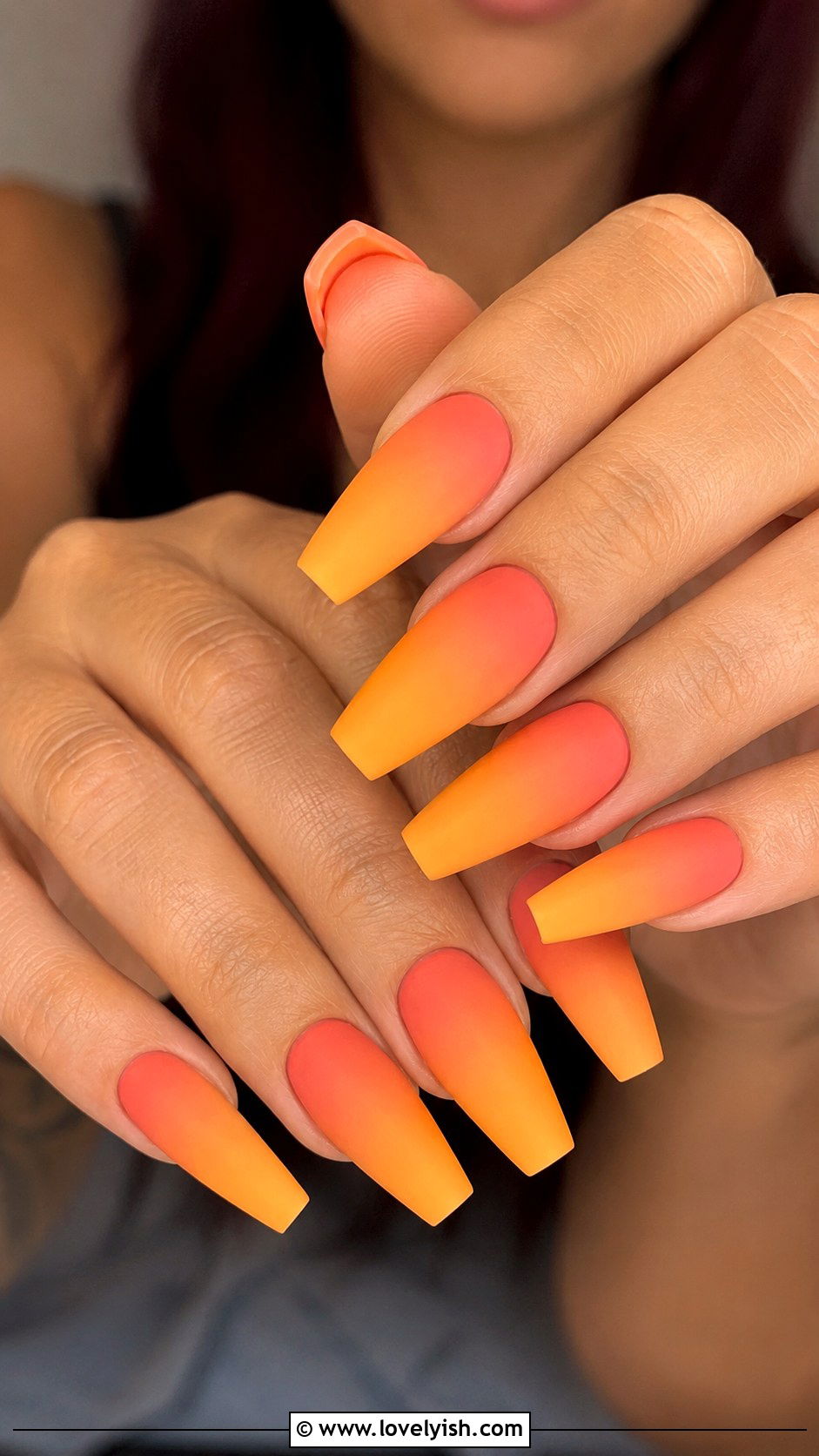Matte Sunset Ombre Nails - 50 matte nails - 50 matte nails