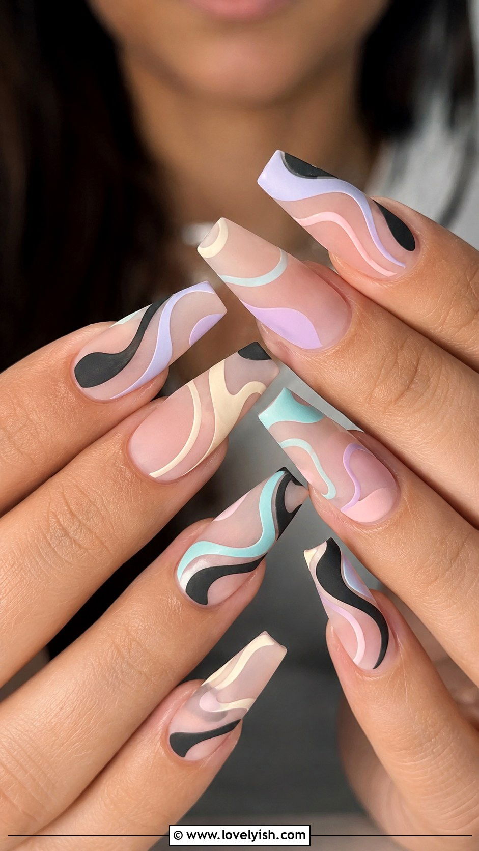 Matte Swirl Tip Nails - 50 matte nails - 50 matte nails