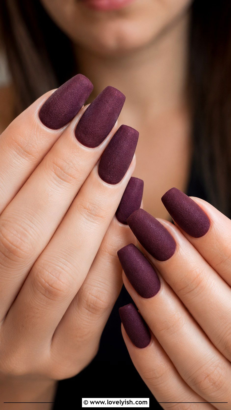 Matte Velvet Plum Nails - 50 matte nails - 50 matte nails