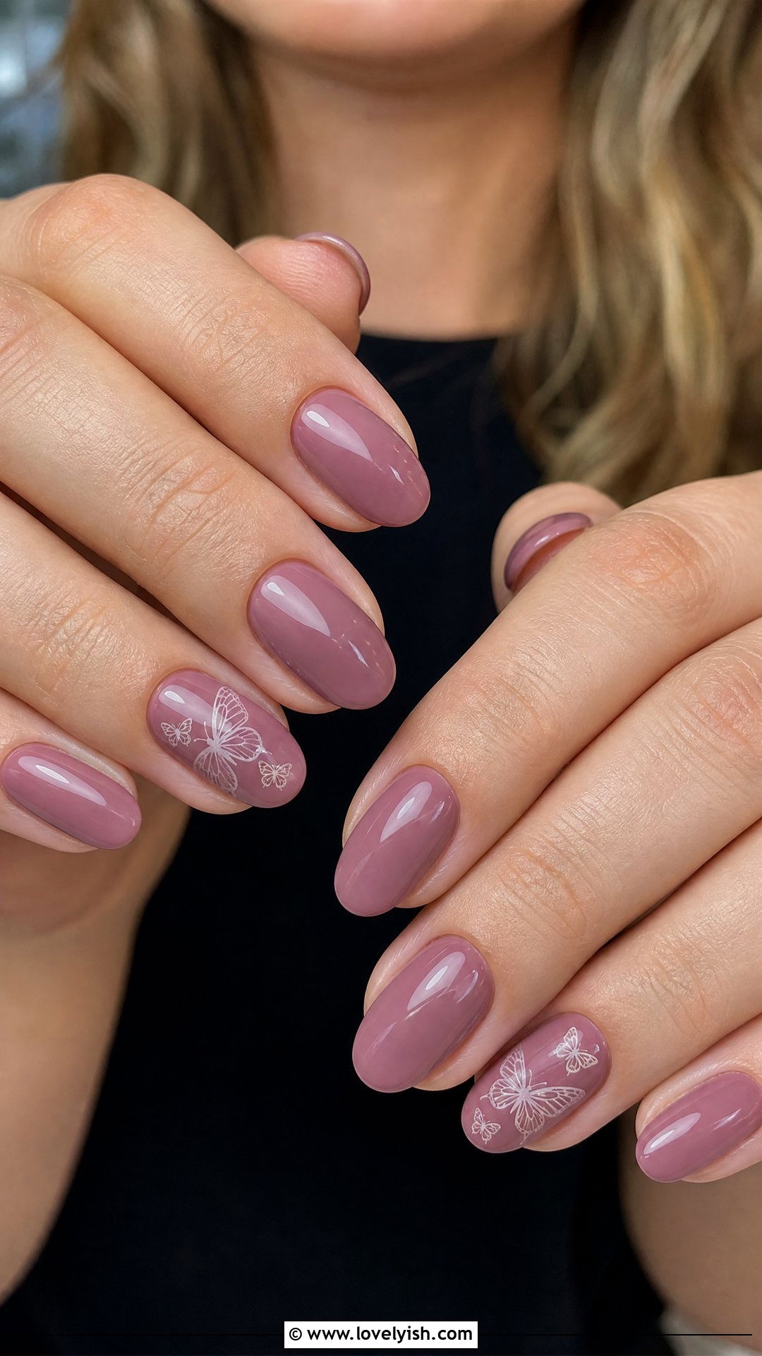 Mauve Butterfly Nails - 50 butterfly nails - 50 butterfly nails