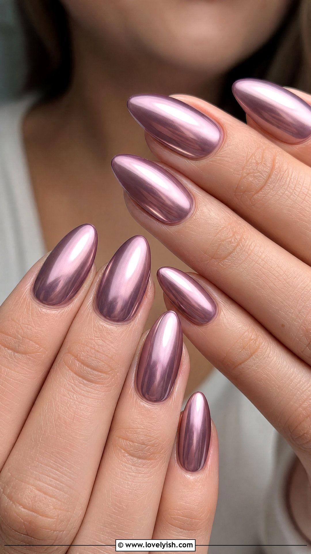 Mauve Chrome Nails - 50 cute nails - 50 cute nails