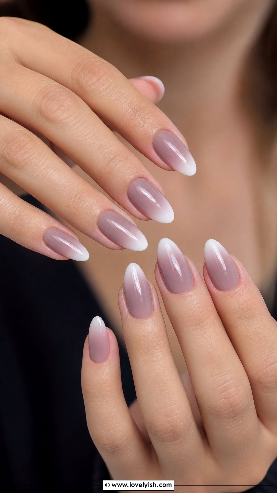 Mauve French Ombre - 50 french ombre nails - 50 french ombre nails
