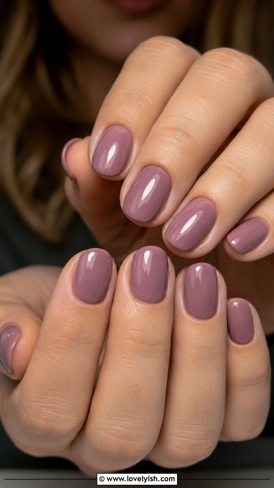 Mauve Glossy Short Manicure - 50 manicure - 50 manicure
