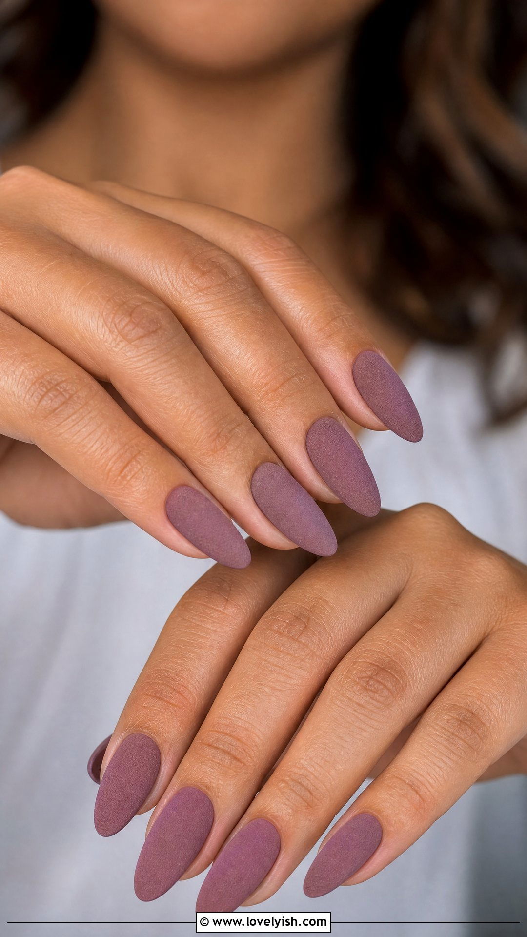 Mauve Matte Velvet Nails - 50 feminine nails - 50 feminine nails